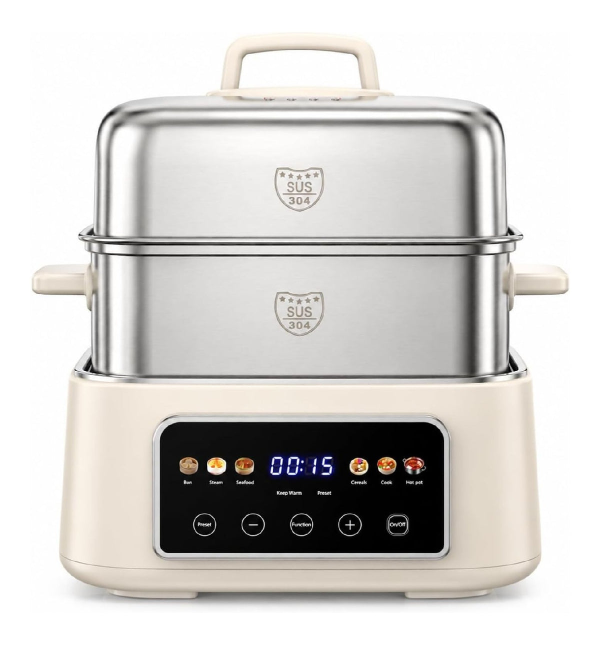 Cuiseurs vapeurs electriques avec programmes finition inox inox