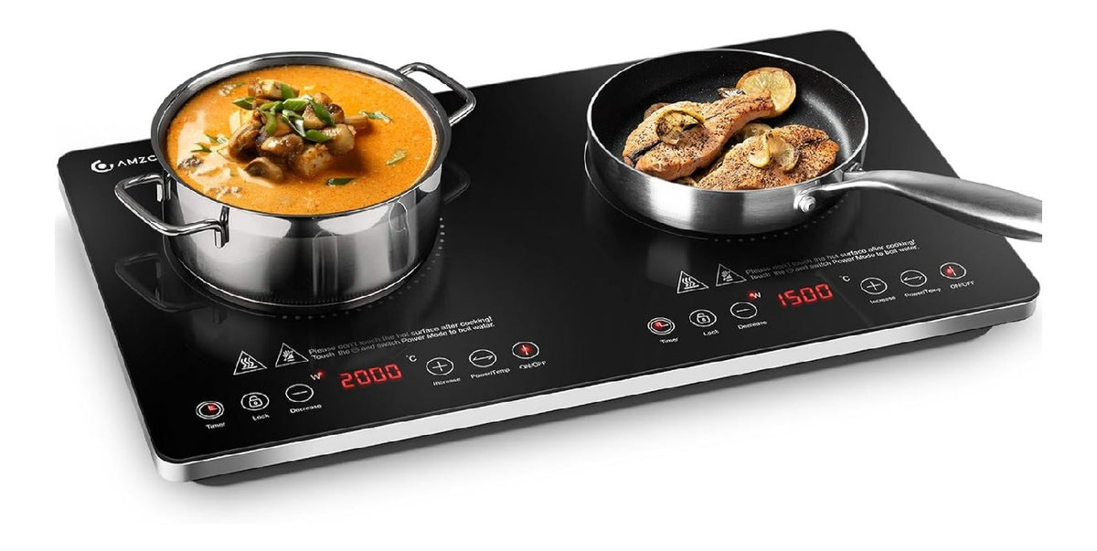 Rechauds double zone finition inox inox