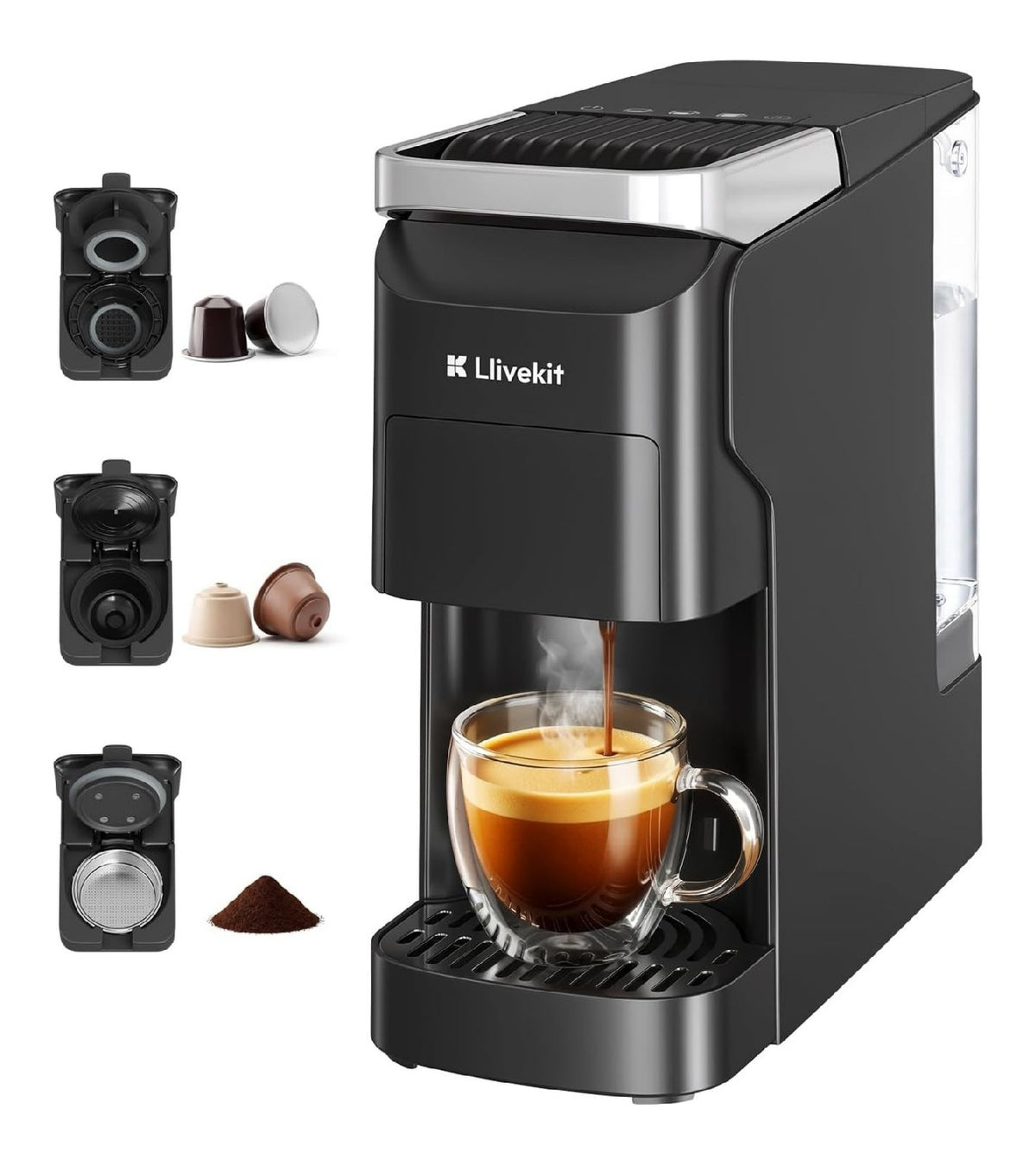 Cafetieres a capsules compact noir format compact