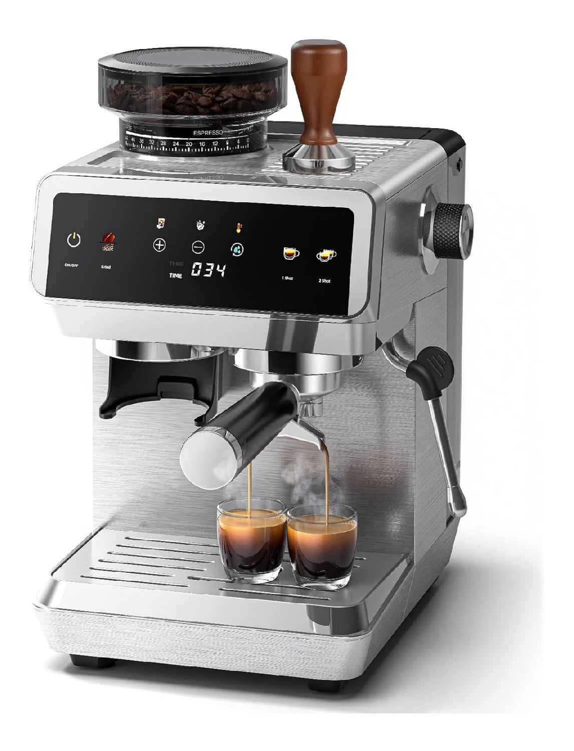 Machines expresso a vapeur finition inox reglable inox