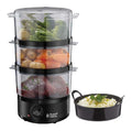 Cuiseurs vapeurs electriques compact finition inox noir