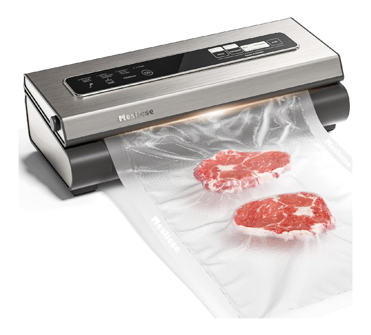 Appareils de mise sous vide compact finition inox argente