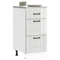 Meuble bas Lucca blanc brillant avec pieds reglables et grande capacite de stockage pour cuisine ou buanderie