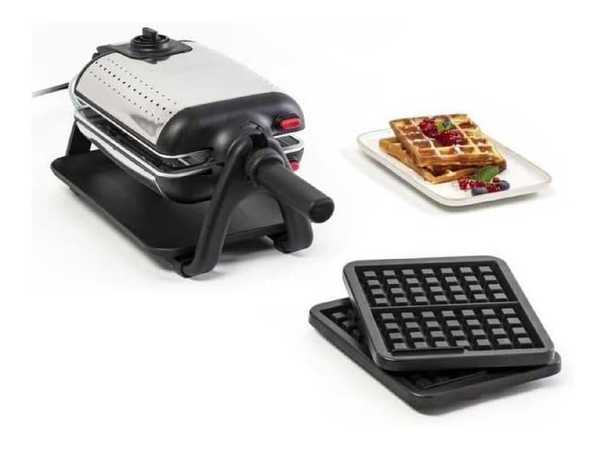 Machines a gaufres et croques compact reglable noir