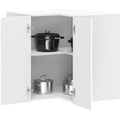 Placard mural d angle Porto blanc 57 x 57 x 60 cm avec structure resistante et espace de rangement pour cuisine
