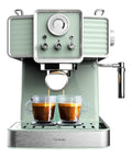 Machines combinees filtre et expresso finition inox vert