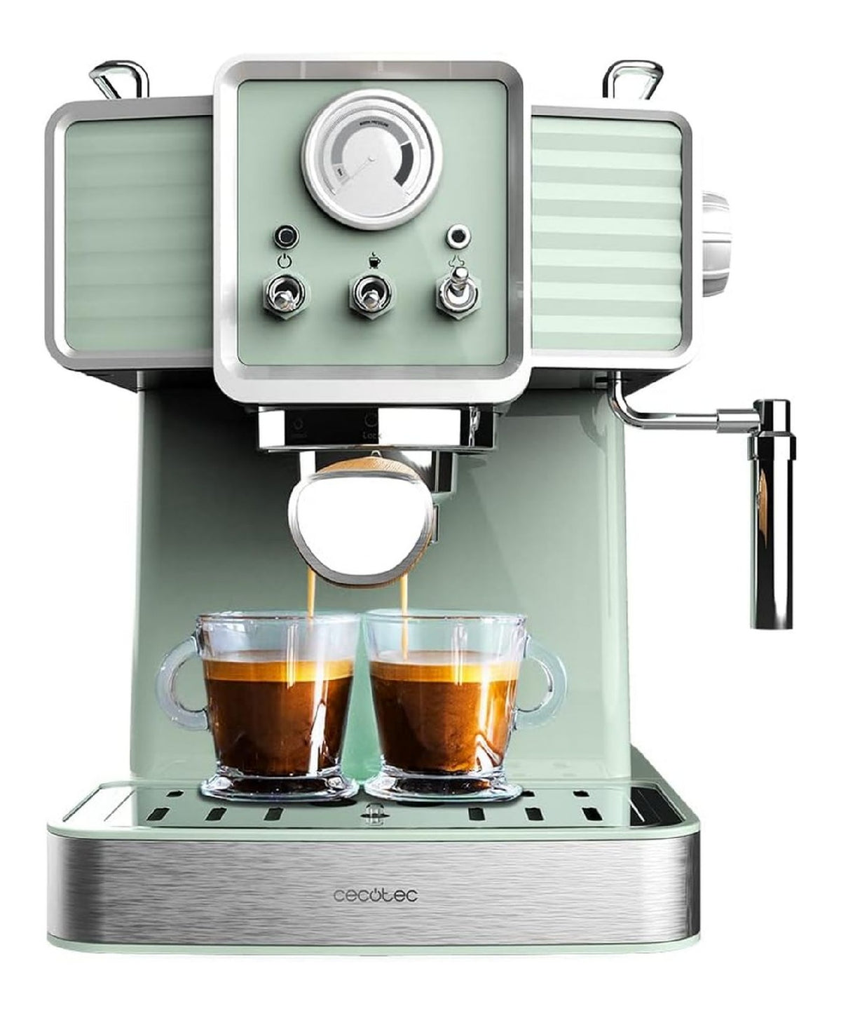 Machines combinees filtre et expresso finition inox vert