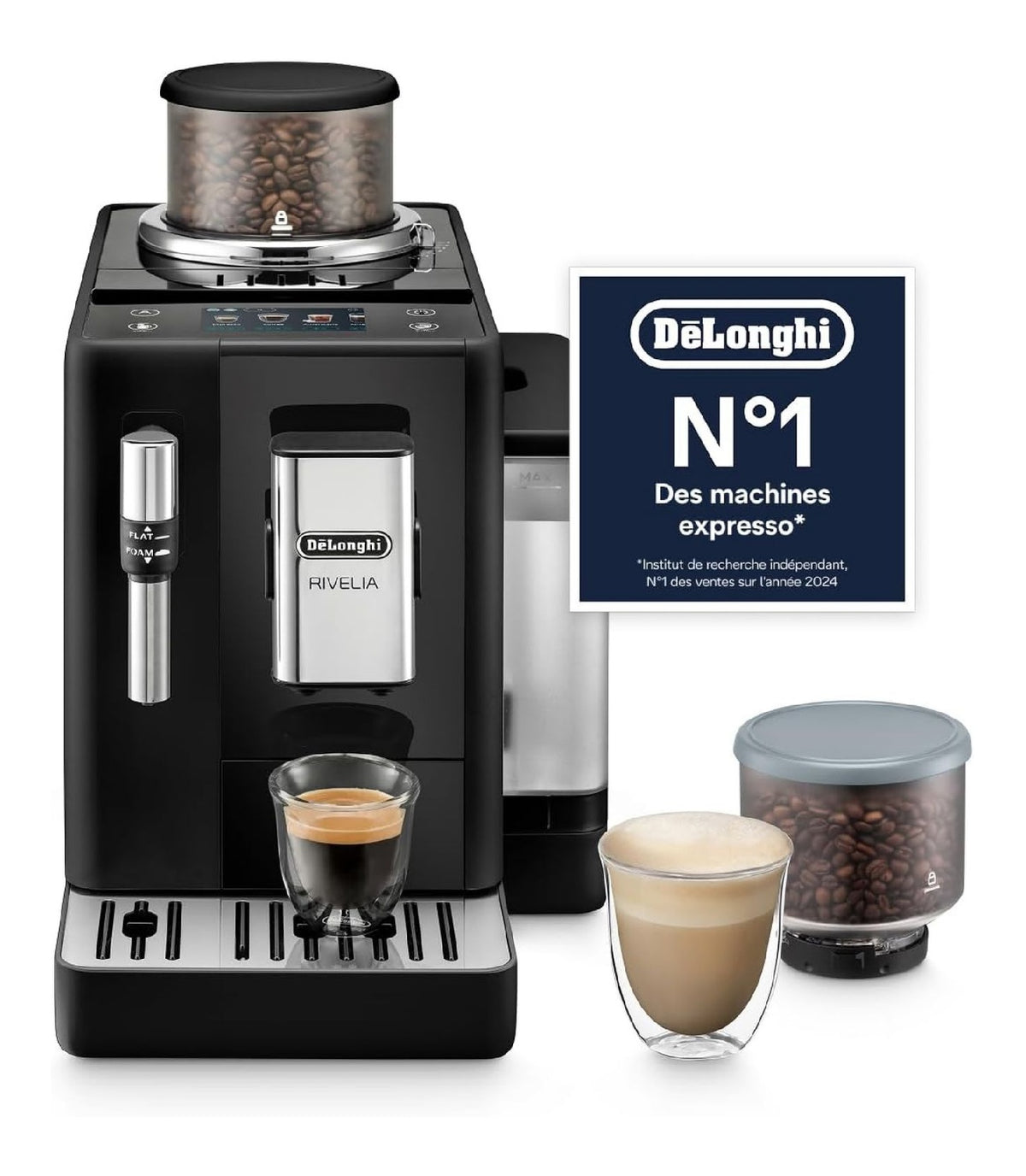 Machines a cafe automatiques compact avec programmes noir format compact