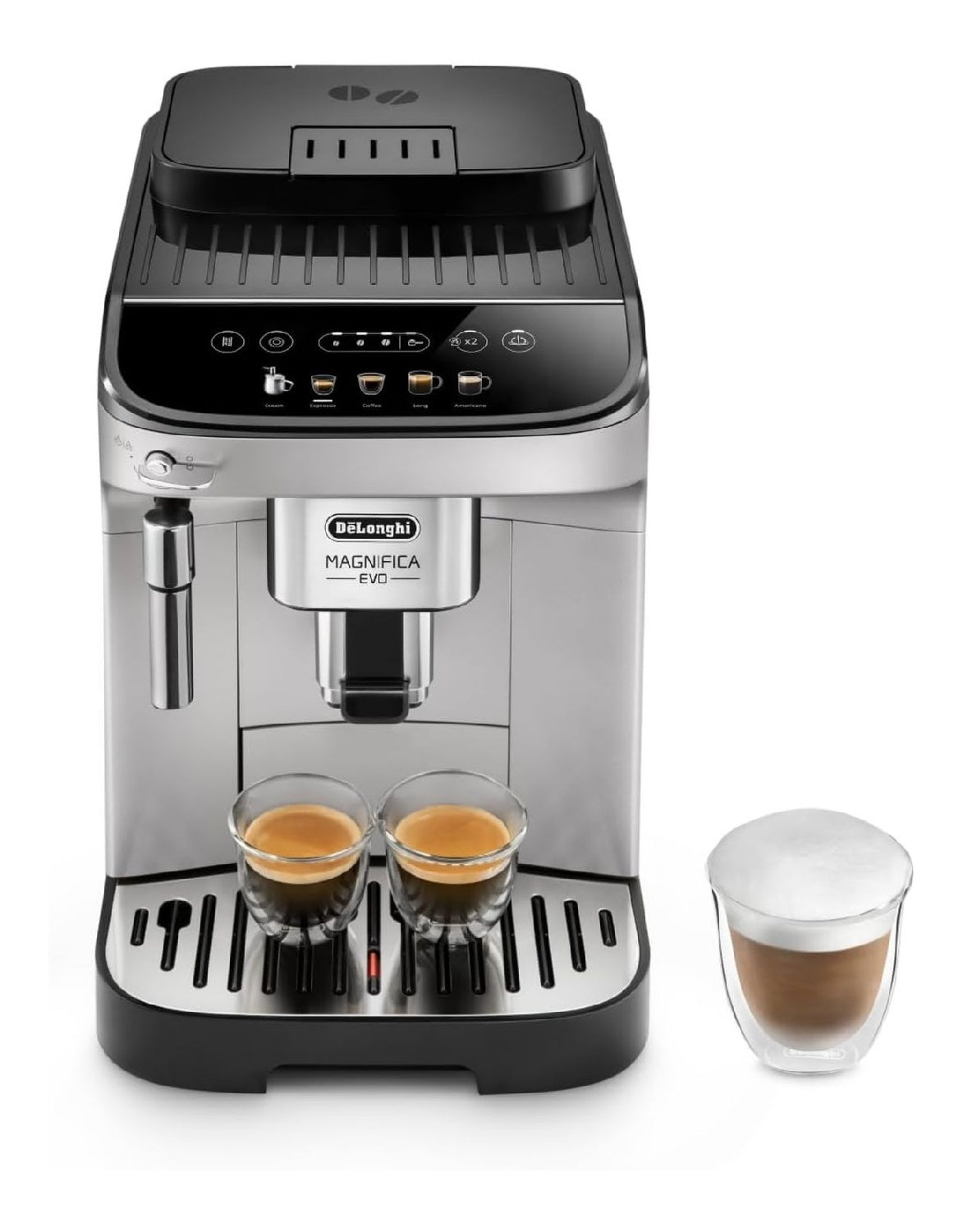 Machines a cafe automatiques compact avec programmes argente