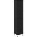 Highboard mural chene noir 90 cm avec trois tiroirs et porte battante, meuble compact pour interieur moderne