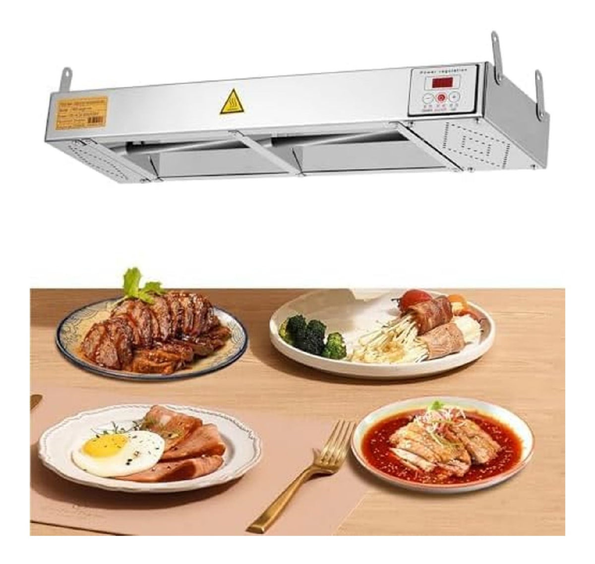 Chauffe-plats commande numerique finition inox inox