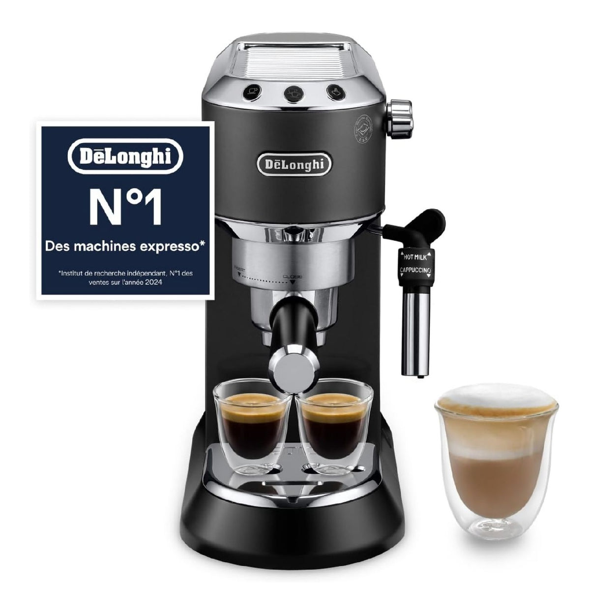 Machines expresso a vapeur compact reglable noir