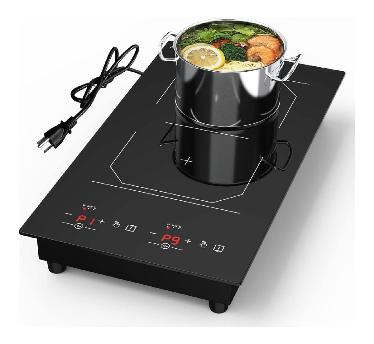 Plaques de cuisson compact portable noir