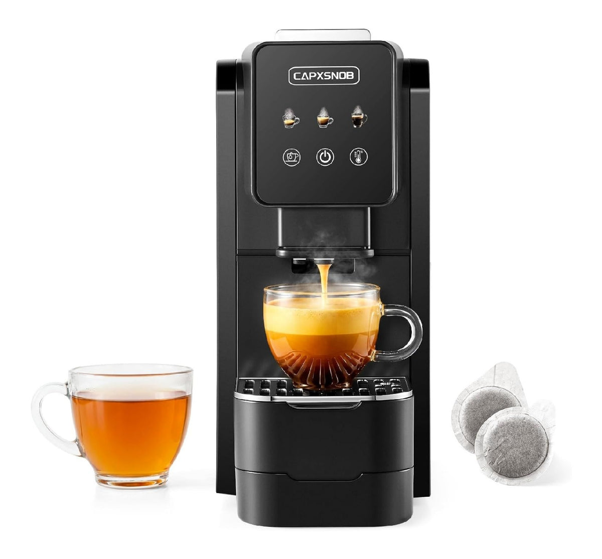 Cafetieres a dosettes compact avec programmes noir
