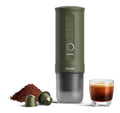 Cafetieres a capsules finition inox portable vert